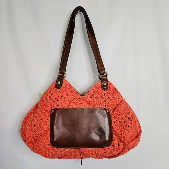 NWT PATRICIA NASH Marti Diamond Crotchet Shoulder Bag APRICOT & TAN BROWN Boho - Picture 9 of 12